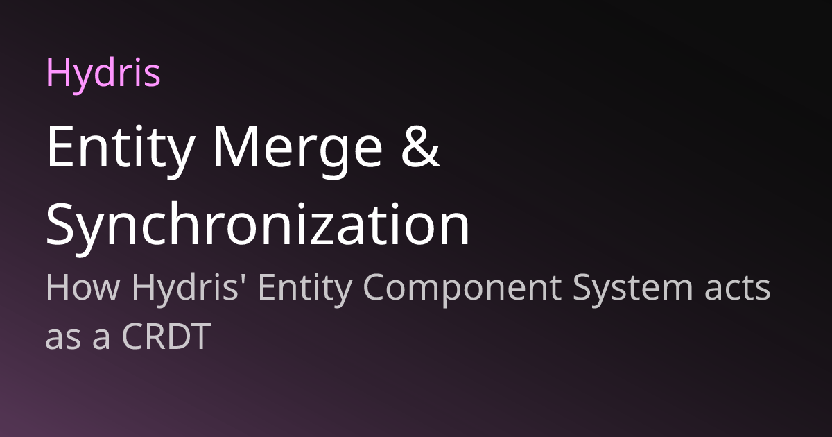 Entity Merge & Synchronization | Hydris