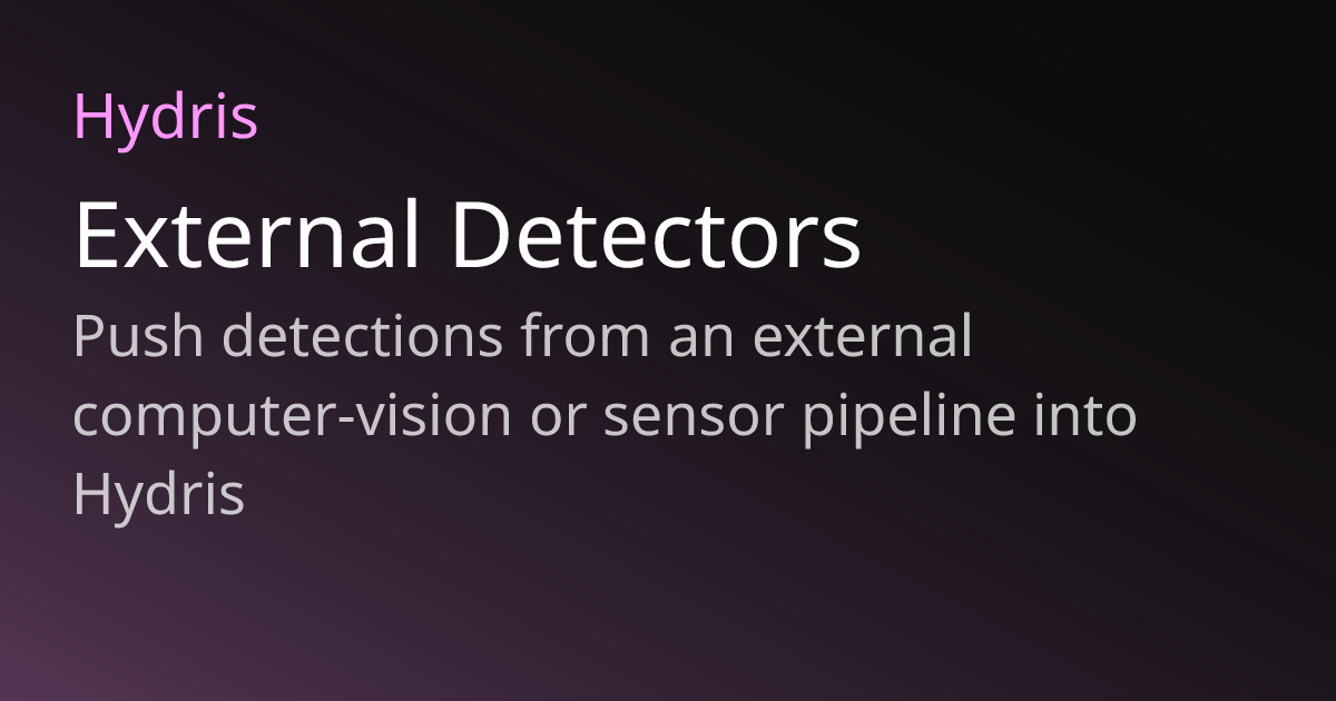 External Detectors | Hydris
